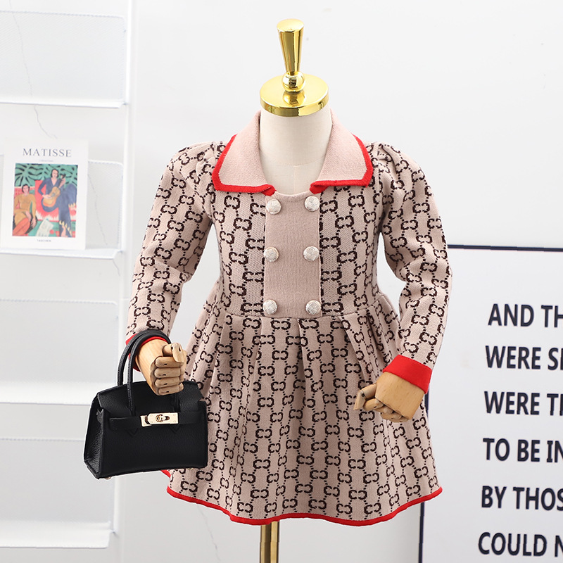 Baby Designer Clothes Toddler Girls' Winter Set Cute Little Girls Sweater For Kids Long Sleeve Dress Children Spring Outfit Clothing S-image-753011707