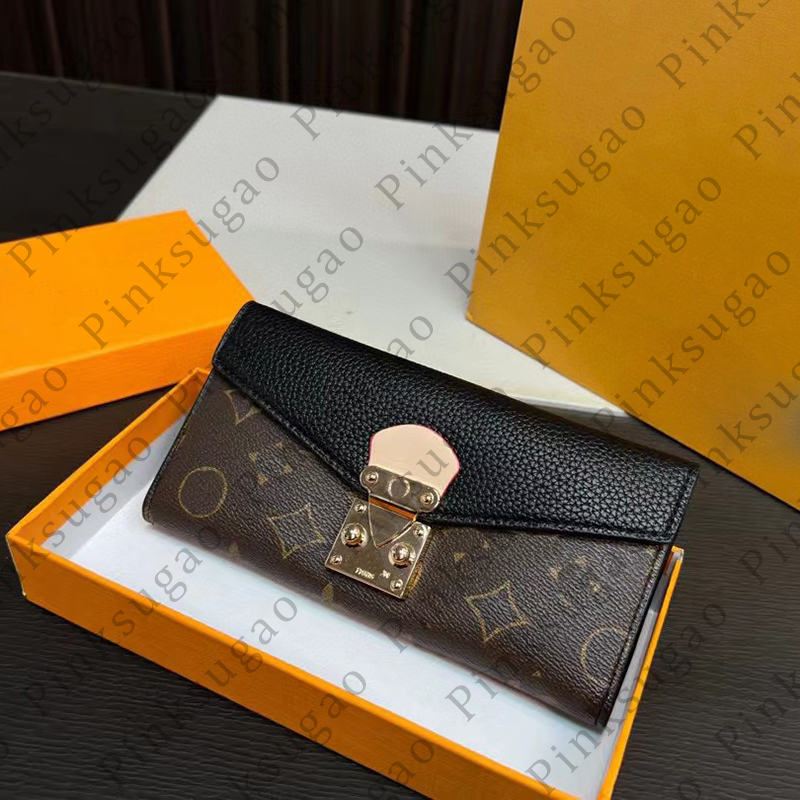 Women designer wallet clutch bag fashion coin purse card holder clutch bag luxury high quality long style wallet purse shopping bag 2pcs/set with bo