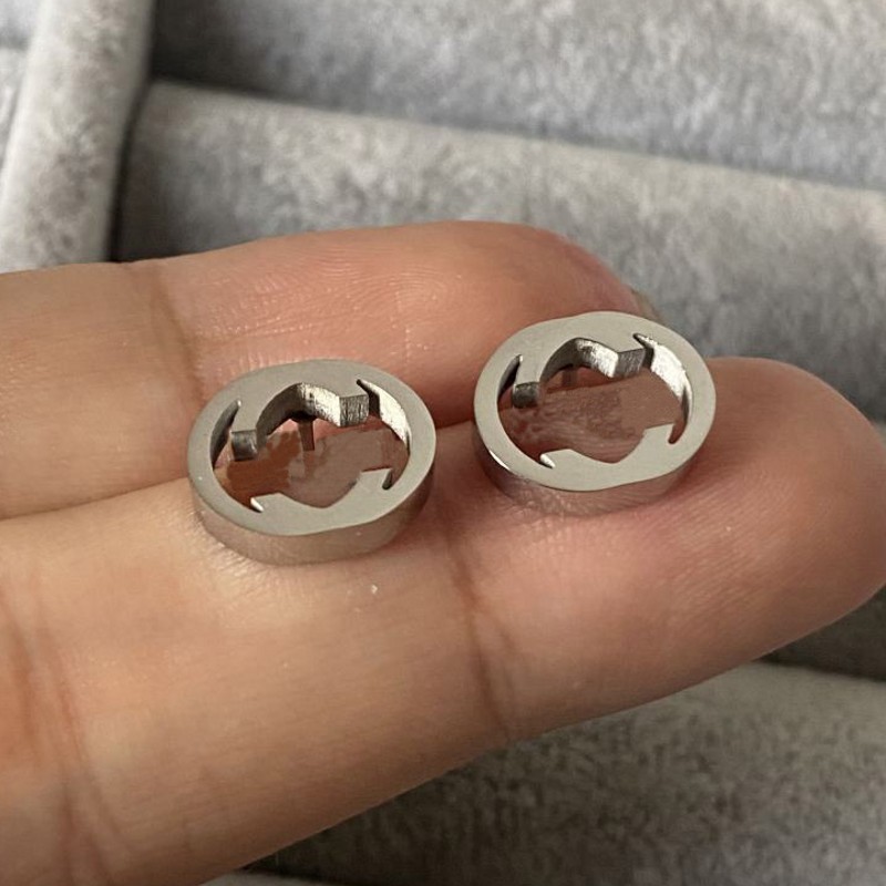 Designer original G boucles d’oreilles creuses épaisses titane acier 18k or argent rose 10 mm 12 mm petites hommes femmes gravées amour fête bijo