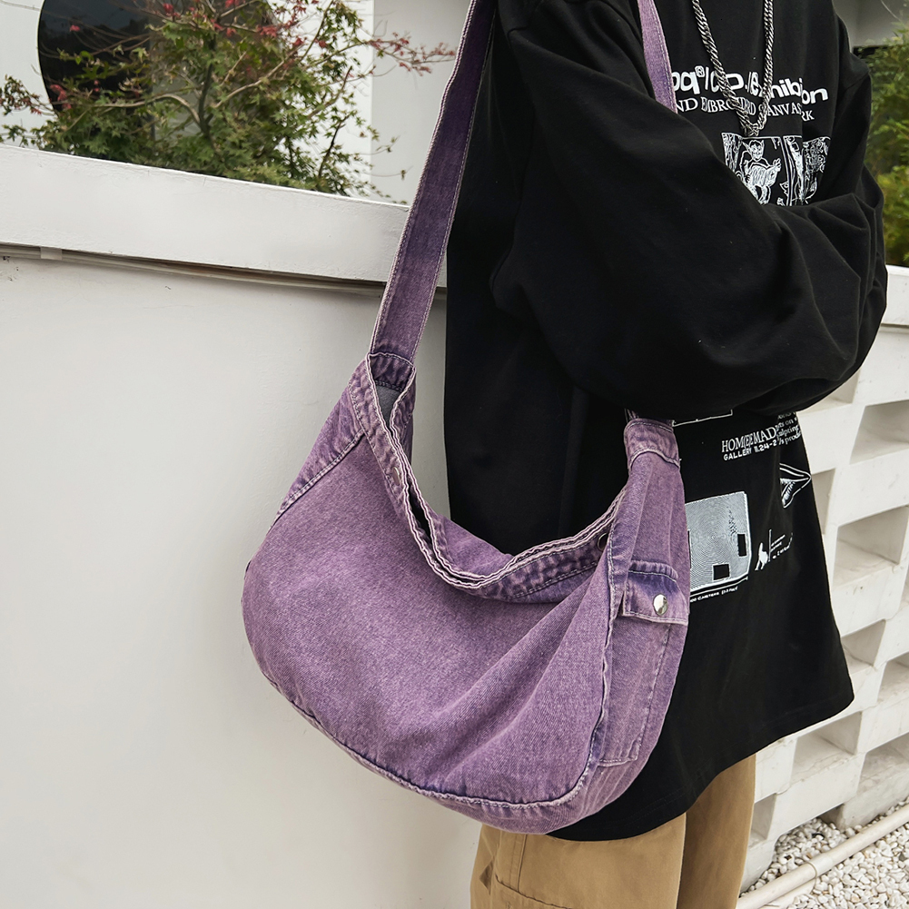 trend new model wrap fashion bag New designer canvas retro women s commuting denim multifunctional single shoulder solid color large capacity casual