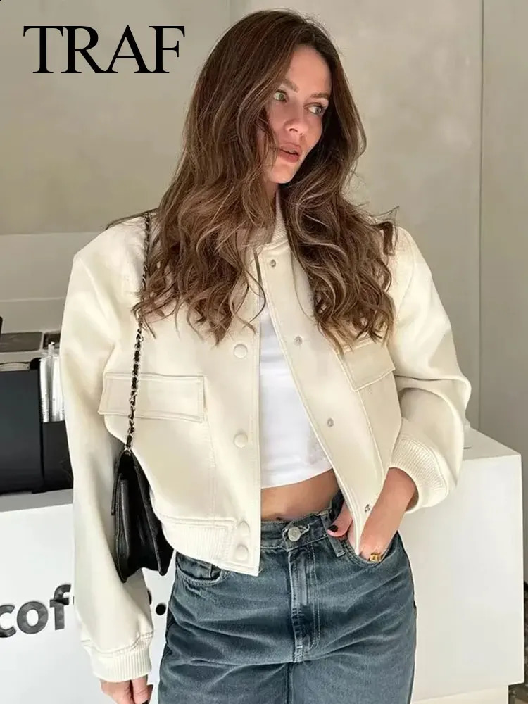 TRAF Fashion Womens Elegant Solid Jacket Long Sleeve Button Ultra Thin Cutting Coat Womens Casual Chic Top Womens Clothing 241021