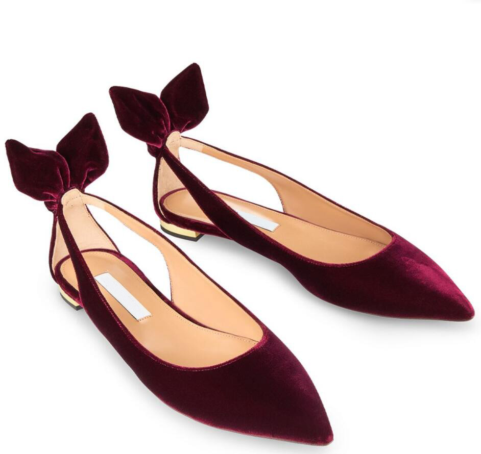 Sexy Lady ballerines à nœud chaussures de danse velours et daim ruban ballerine plate sandale mocassins confortables cuir véritable chaussures cr