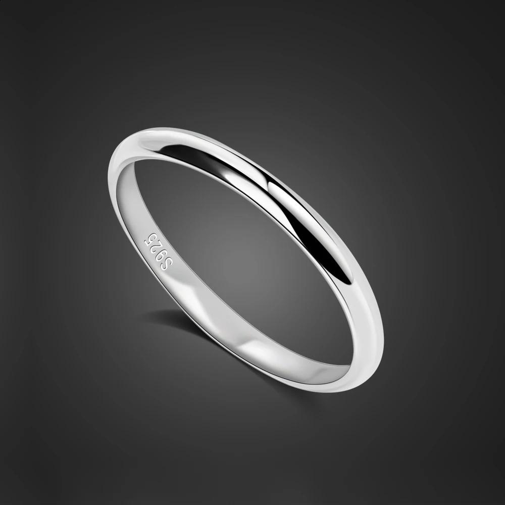 Free Engraving Fashion 100% 925 Sterling Silver Ring Smooth Plain Dome Comfort Wedding Ring For Men Women Jewelry Gift 250815