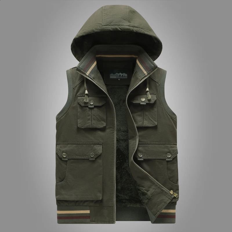 Warm Cotton Vest for Male Jacket Men Fashion Casual Thicken Gilets Sleeveless Waistcoat Winter Lamb Wool vest Coat 241021