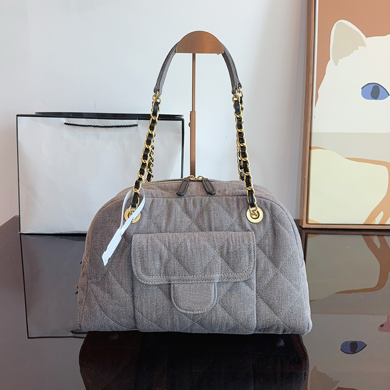 Designer bags Classic Luxury Women Shoulder bag Classic Bowling bag Handbag Beach bag Chain handbag Shopping Bag Large capacit Tote Travel bag Fo-image-1027240612