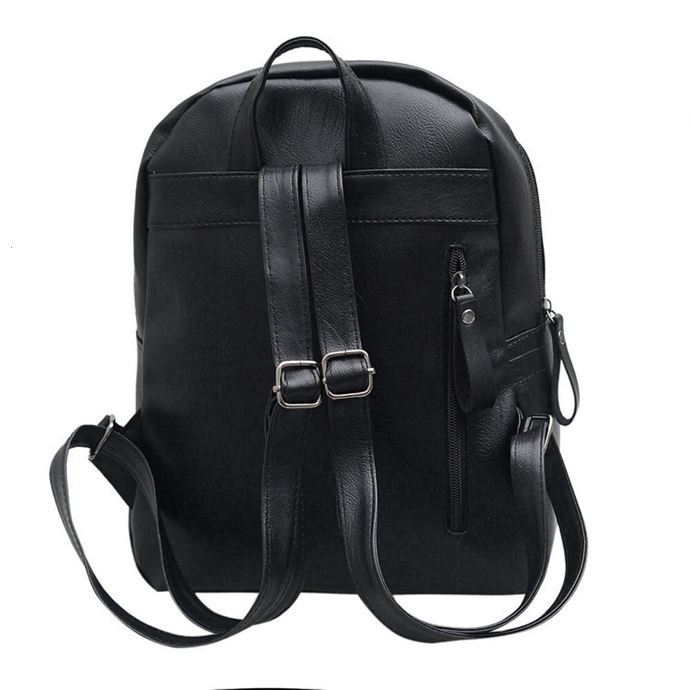 new model New designer trend women s high quality wrap leather backpack school trend black large capacity travel pac Mochila