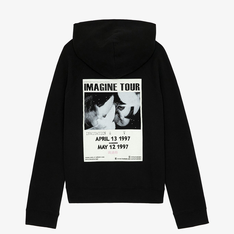 26Ss Voltaires New Niche Designer Cotton Hoodie Sweatshirt Zaddig Quality Classic Style Wing Digital Print Fleece Women's Casual Loose Hooded P