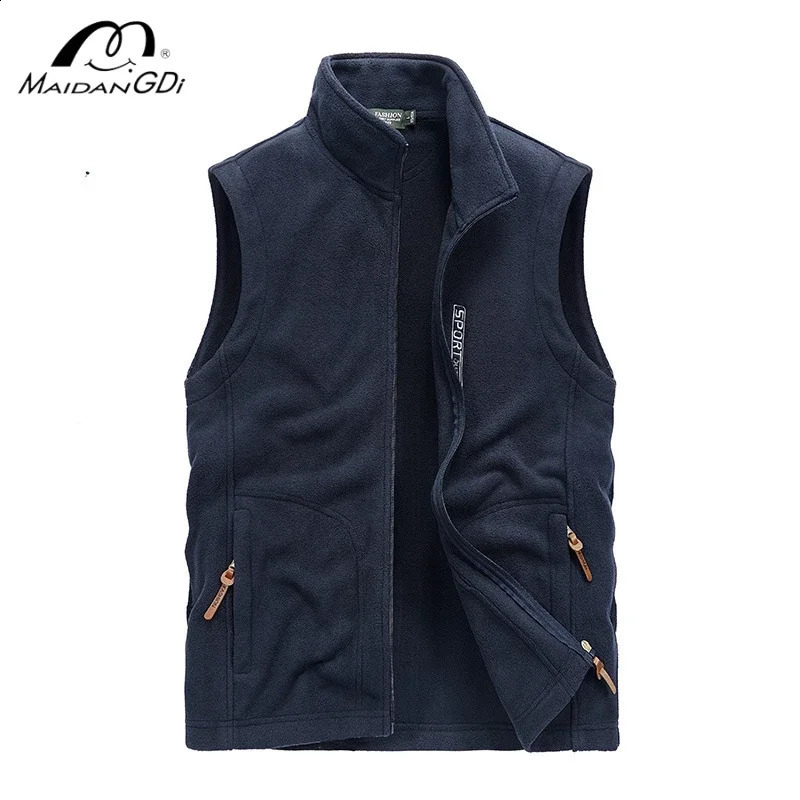 MAIDANGDI Mens Vest Spring and Autumn Fleece Sleeveless Shake for Outdoor Sports jacket shoulder 241021