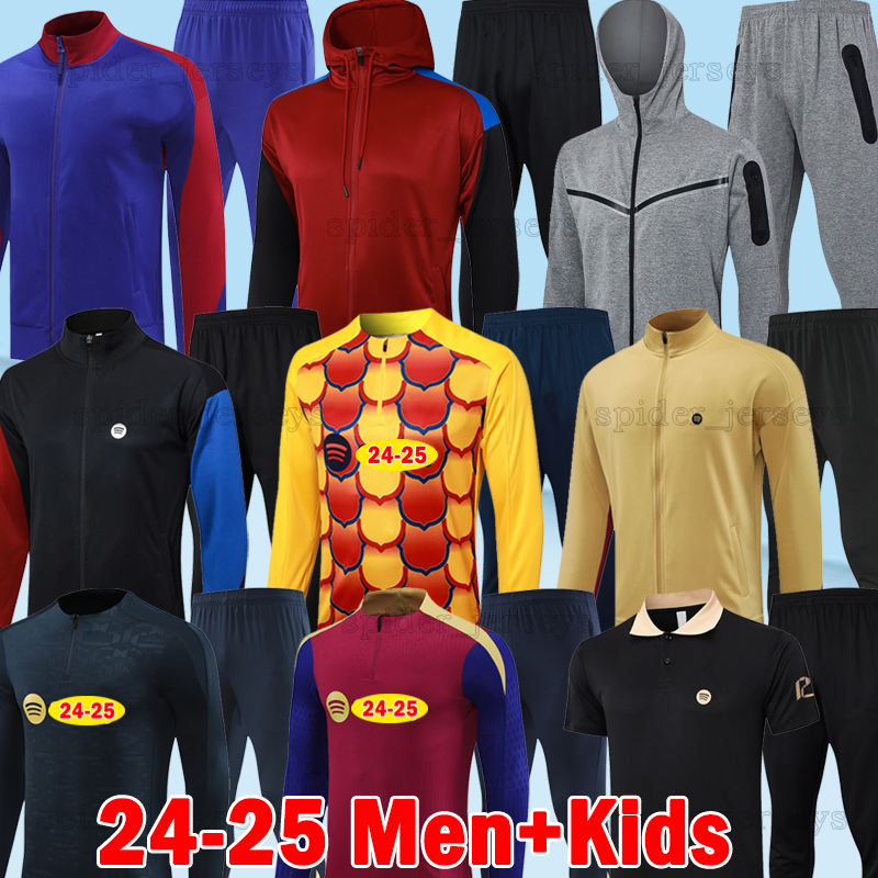 24 25 Barce LEWANDOWSKI Soccer Sets GAVI Player Version Training Long sleeve Jacket Tracksuits Trench coat BarcelonAES POLO Men Uniforms Fooball-image-929949728