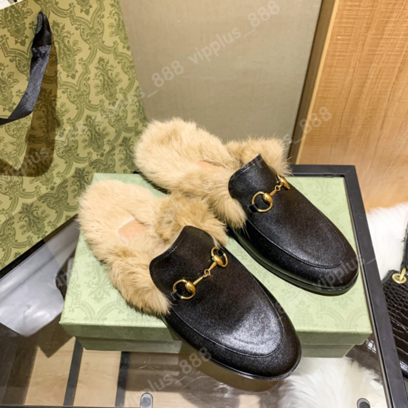 2024 Designer Womens Men Genuine Leather Loafers Slipper Fur Slippers With Buckle Fashion Dress Ladies Casual Fur Mules Flats 35-46 08