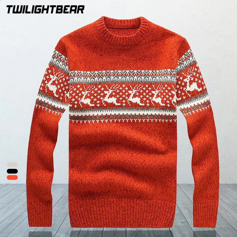 Hiver Mens Pull de Noël en laine avec motif floral Pull de collier de jean de jean multicolo