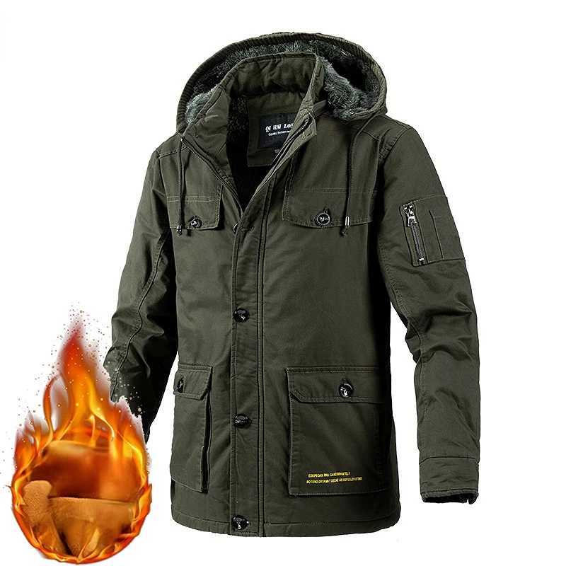 Men's Down Parkas 2022 winter mens casual brushed lining collar thick hooded park fashion windproof outdoor jacket elegant clothing jacket H