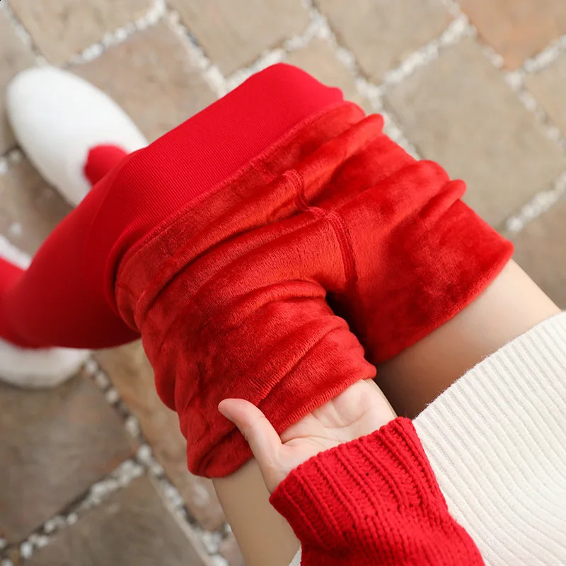 160g 300g n Bright Womens Red Leg Wedding Autumn Winter Plush Thick Pantyhose 241021