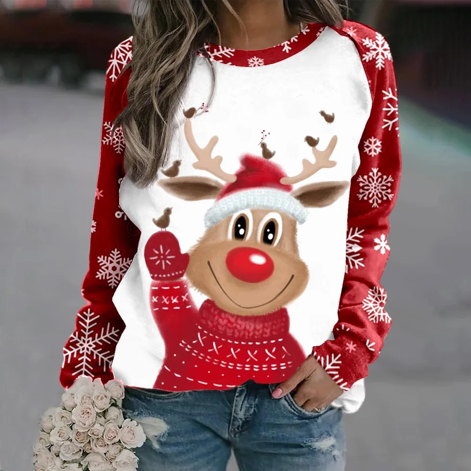 Vendre un pull rond unisexe Style de Noël Pull Pull imprimé 3D Puller 241021
