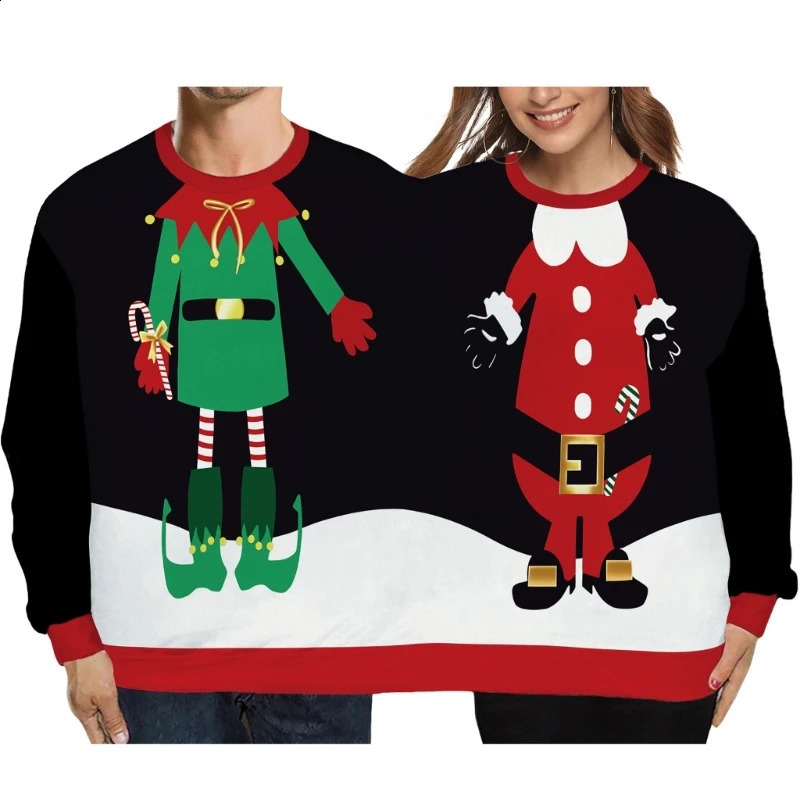 Interesting couple sweaters two Christmas hoodies Pullover tops womens and mens hoodies 241022