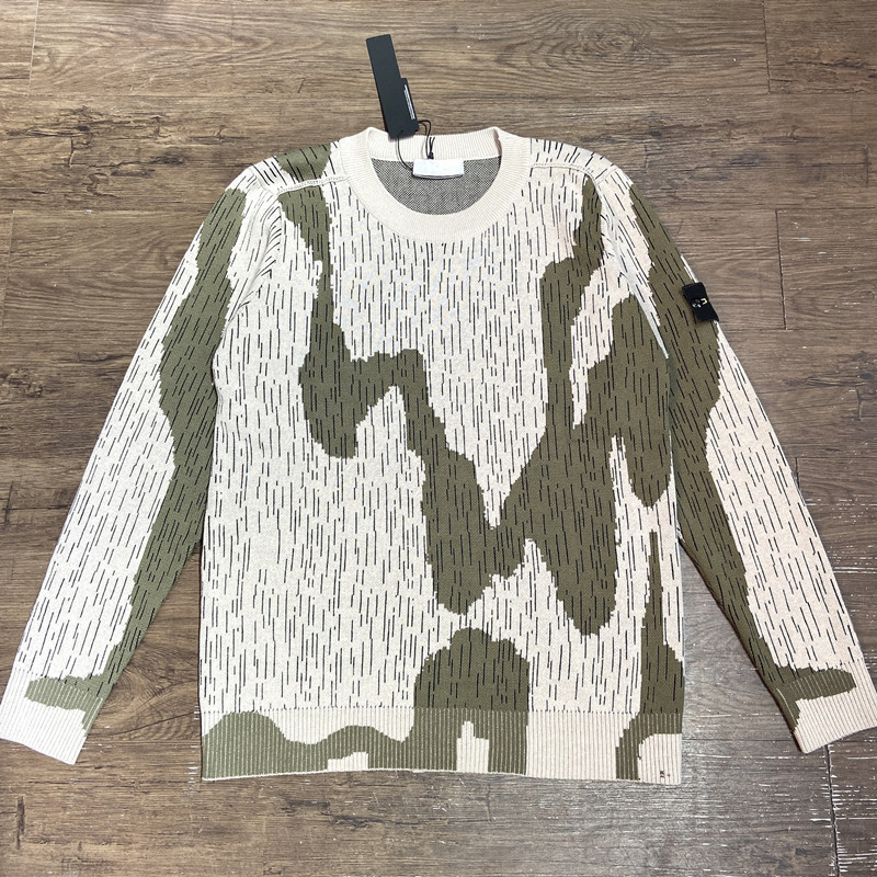 Men Stone Removable Armband Logo Outdoor Sweatshirt Jacket Camouflage Round Neck Long Sleeves Pullover