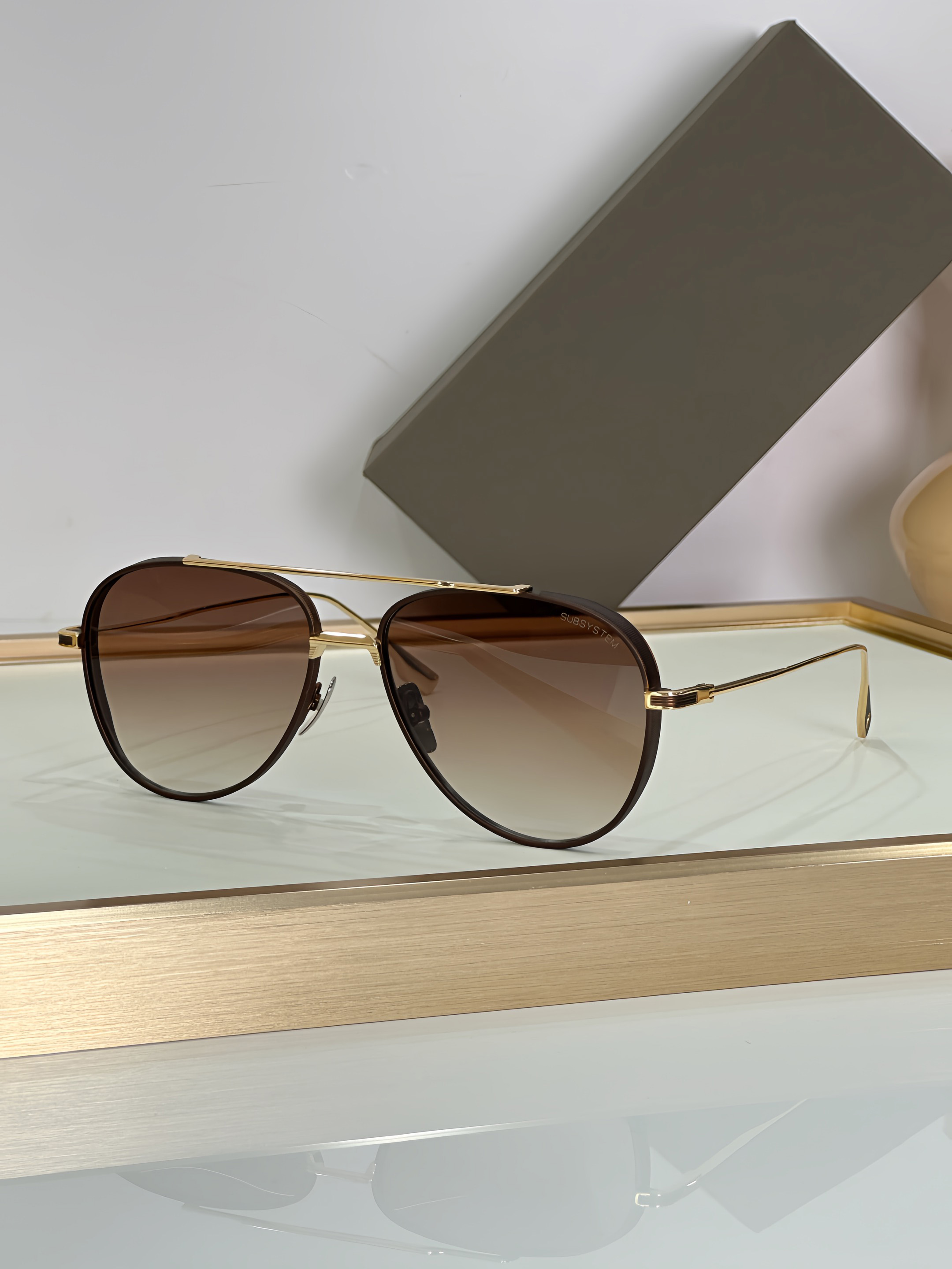 Men Sunglasses For Women Latest Selling Fashion Sun Glasses Mens Sunglass Gafas De Sol Top Quality Glass UV400 Lens With Box SUBSYSTEM 141