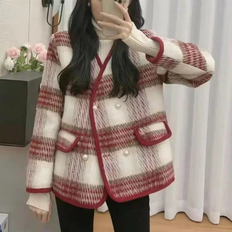 Version coréenne Veste lâche Perte de poids coton tissu en laine de laine de laine Version de mode Version de la veste automne et hiver des vêtem