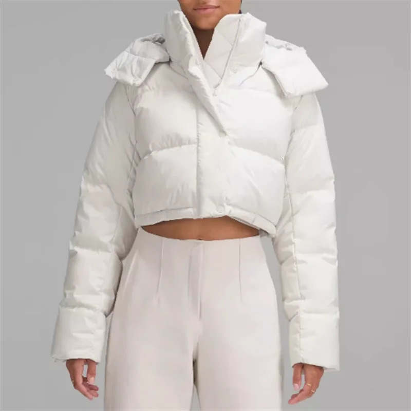 winter coats woman High quality white duck down filling Down jacket Short slim fit hooded Puffer Warm thick coat 241022
