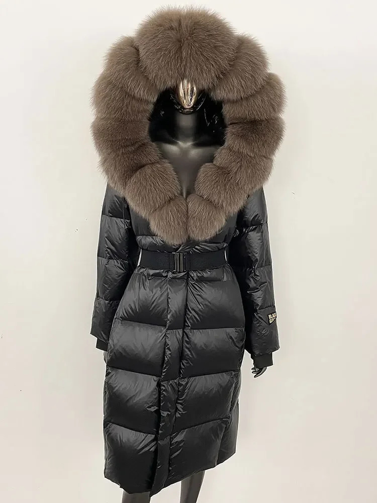 OFTBUY Winter Women Coat Real Fox Fur Collar Hooded Jacket Thick Warm Autumn Hat Detachable Xlong White Duck Down Overwears 241022