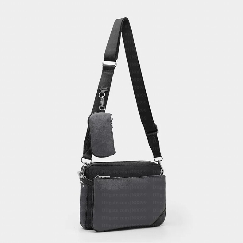 Designer Bag 3pcs Sets Cross Body Bags Purses Handbags Men Ladies Bags Messenger Bag Black Leather Pillow Female Totes Shoulder Handbag With Dust-image-825358964