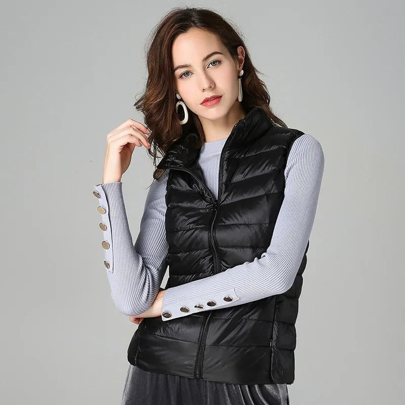 Women Vest Jacket Warm Sleeveless Jackets Winter Waterproof Zipper Coat Autumn Standup Collar Casual Waistcoat Clothing 241017
