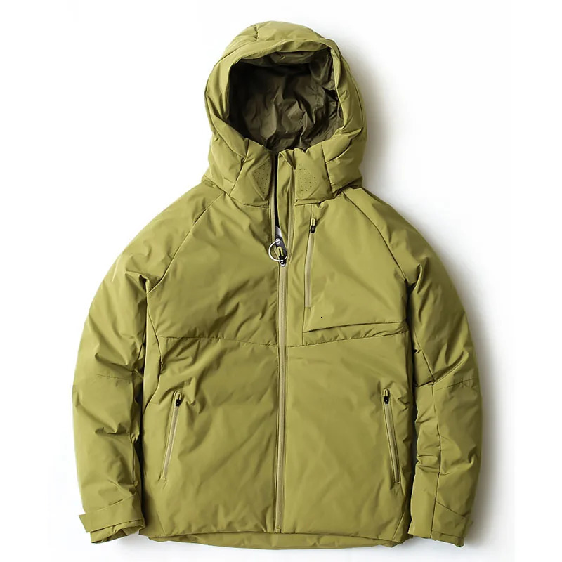 Winter outdoor mens hooded white duck down jacket windproof and warm thick fluffy down jacket 241019