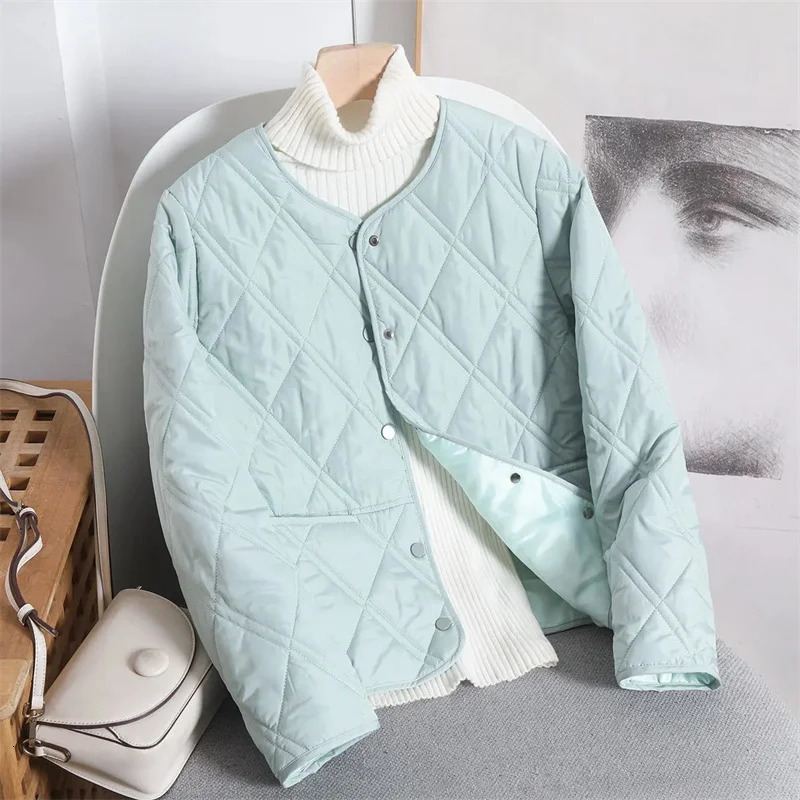 Short Ed Warm Cotton Apron Womens Spring and Autumn Down Jacket Womens Parkas Korean Coat Lightweight Womens Coat 241022