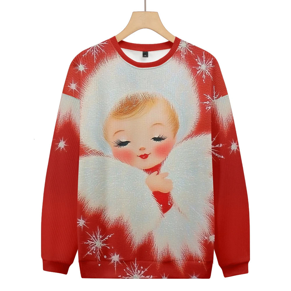 Poulable de cou à l'équipage pour hommes pulls décontractés pour hommes Christmas Snowflake Elf n Autumnwinter Pullover 241022