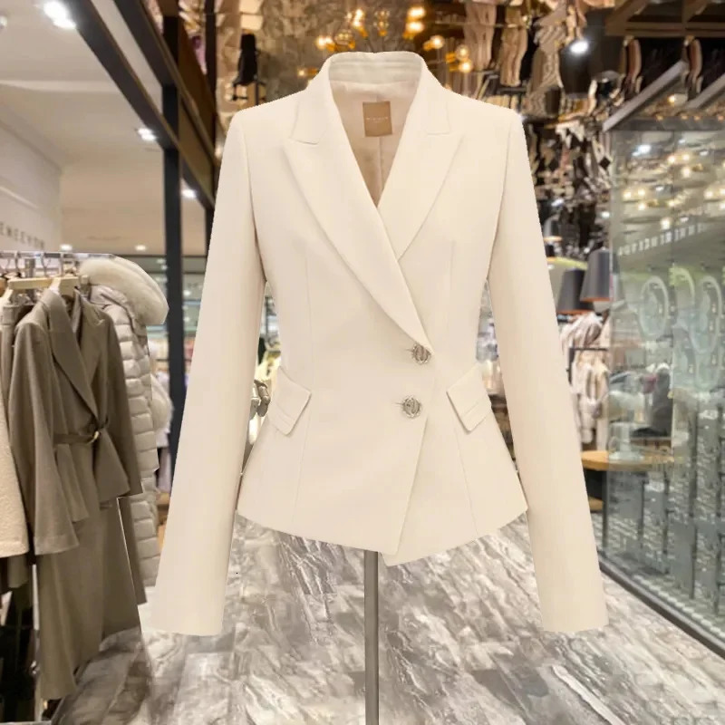Waist ultra-thin womens jacket spring/summer suit jacket womens casual irregular fashion temperature thin lining jacket 241021