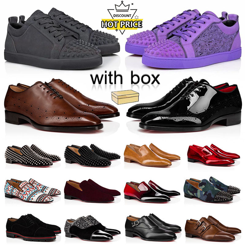 Red Bottoms Dress Shoes Mens Womens Loafers Desginer Sneakers Black Genuine Leather Cloud White Khaki Brown Suede Man Sets Shoe Ultra Spikes Sneaker