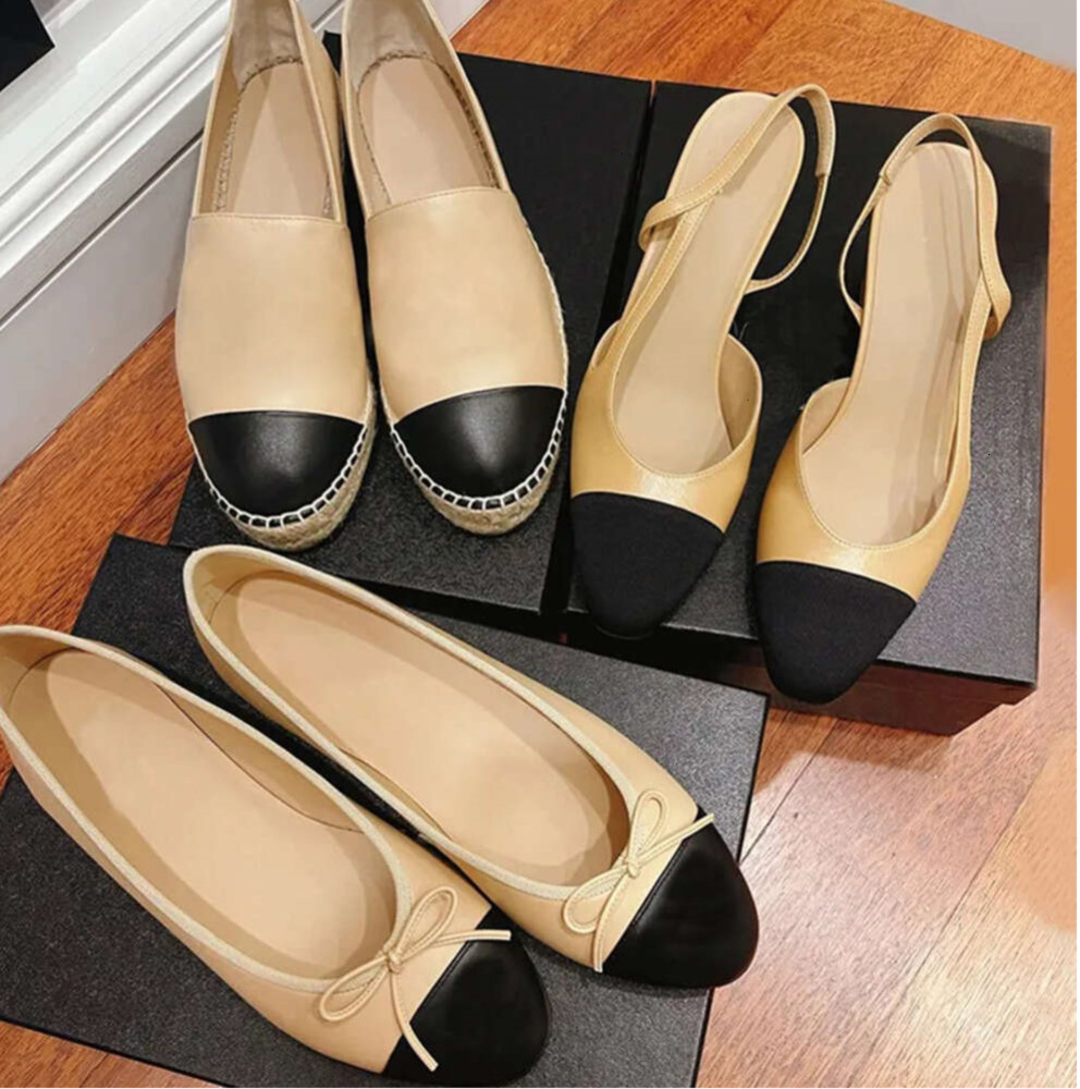 2024 Flats Slingbacks Sandale Talons hauts Chaussures pêcheurs Espadilles Femme Robe de fête