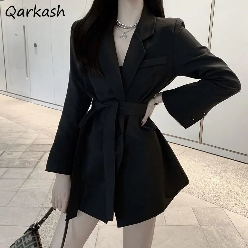 Sportswear womens ultra-thin retro elegant solid tuning minimalist Ulzzang Street BF style fully matched womens belt fashionable jacket 241021