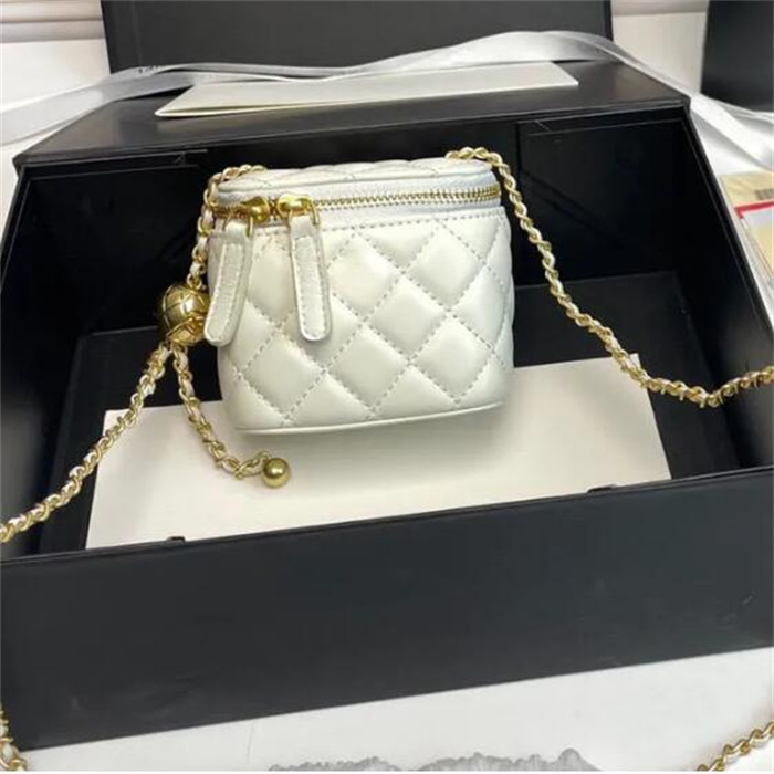 Fashion Luxury Quilted Mini Crossbody Makeup Designer Womens Cosmetic Bag Sheepskin Shoulder Vanity Case Mirror Pocket Organizer Adjust Pouch Purse
