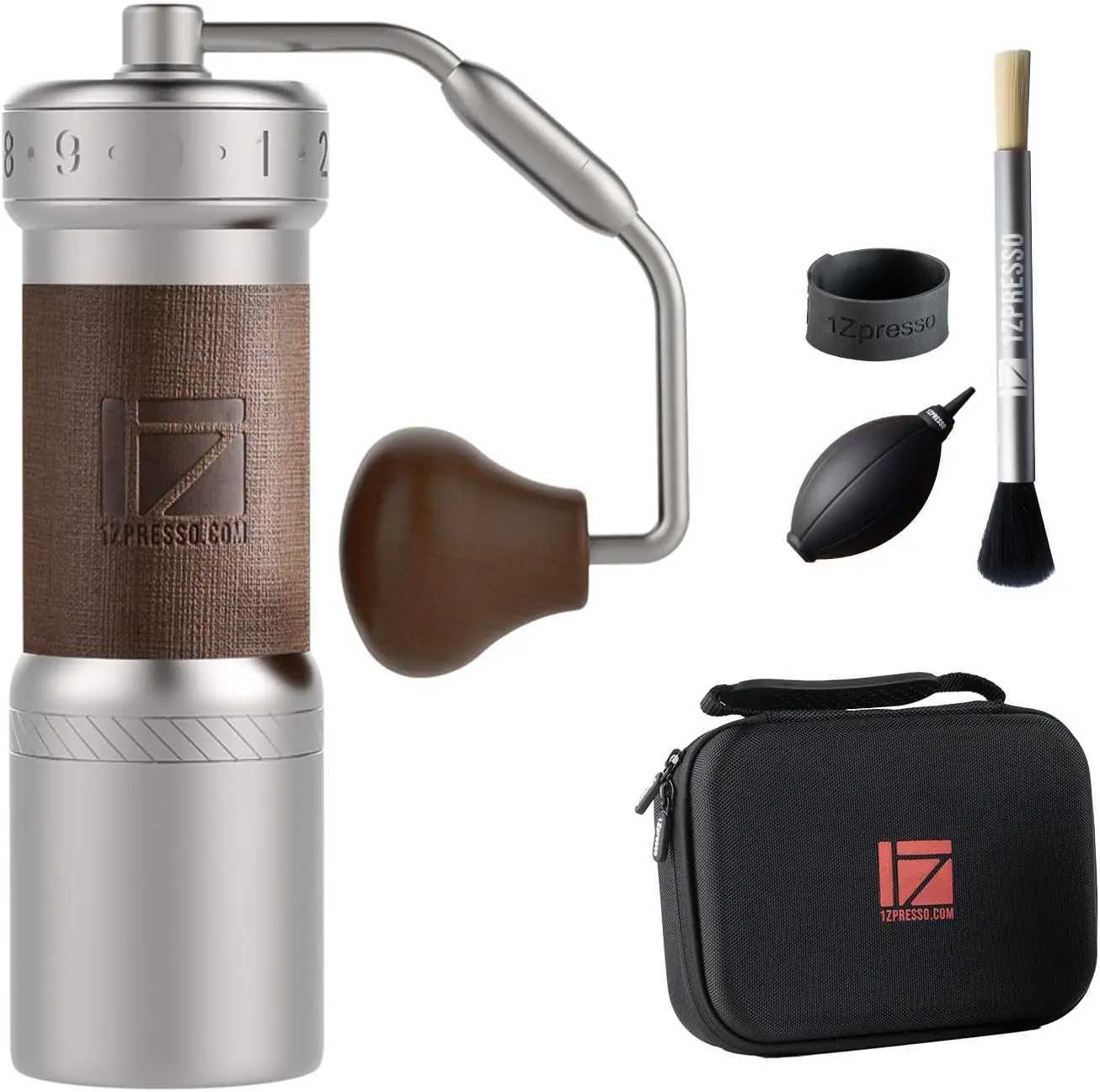 1Zpresso K-Ultra Manual Coffee Grinder Silver with Carrying Case Assembly Consistency Grind Stainless Steel Conical Burr Folda S2410246-image-1028178409