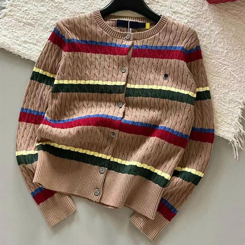 Women's Sweaters Womens Warm sweater Clothes Tees Gingerbread Rainbow Round Printed Stylist Necks Button Stripe Twists keep warm