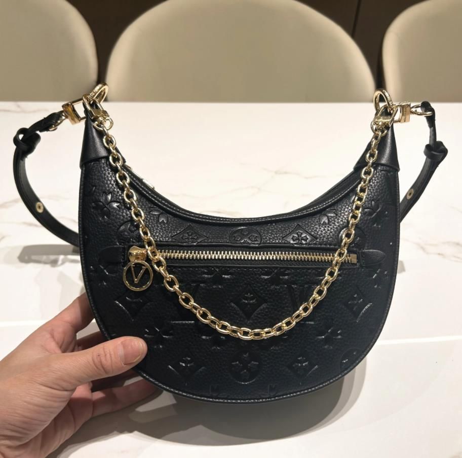 Top LOOP Portefeuille sur chaîne Ivy Brown Sac à bandoulière Designer Femmes Hommes Embrayage Boulogne Underarm Demi-Lune Luxe Diane Sacs Cross B