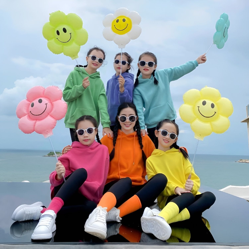 Childrens Colore à sweat coloré printemps automne coton pur école primaire uniforme garçons filles bonbons colorés de la maternelle