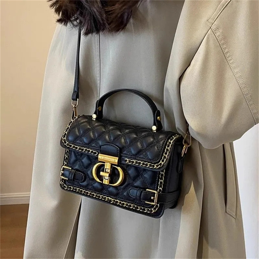 Hot 10A Top Tier Quality Jumbo Double Flap Bag Luxury Designer 25CM Real Leather Caviar Lambskin Classic All Black Purse Quilted Handbag Shoulder ba