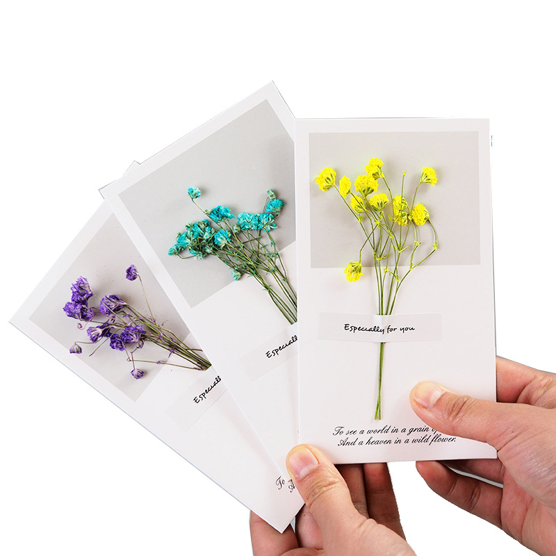 Dry Flower Greeting Card Teacher Mothers Day DIY Blank Handwritten Blessing Card Birthday Card Wedding Invitation K260318-image-1098002842