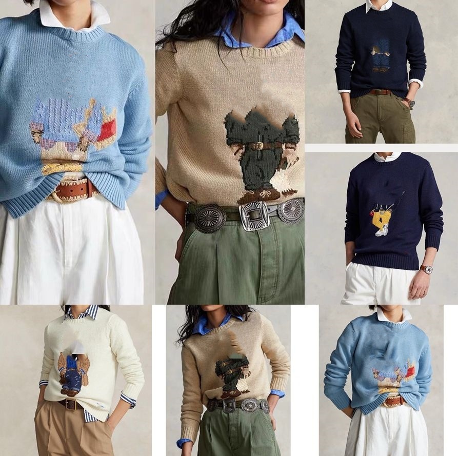 Ponts-pulls masculins d'automne d'automne pulls à manches longues à manches longues créatrices en tricot à imprimé tricot
