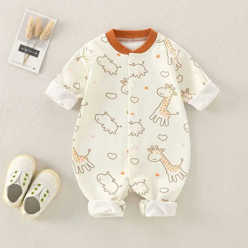 Body Body Cotton Imprimé à manches longues garçons et filles Bénéficiel Creeper One Piece Spring et AutumnXJ241025