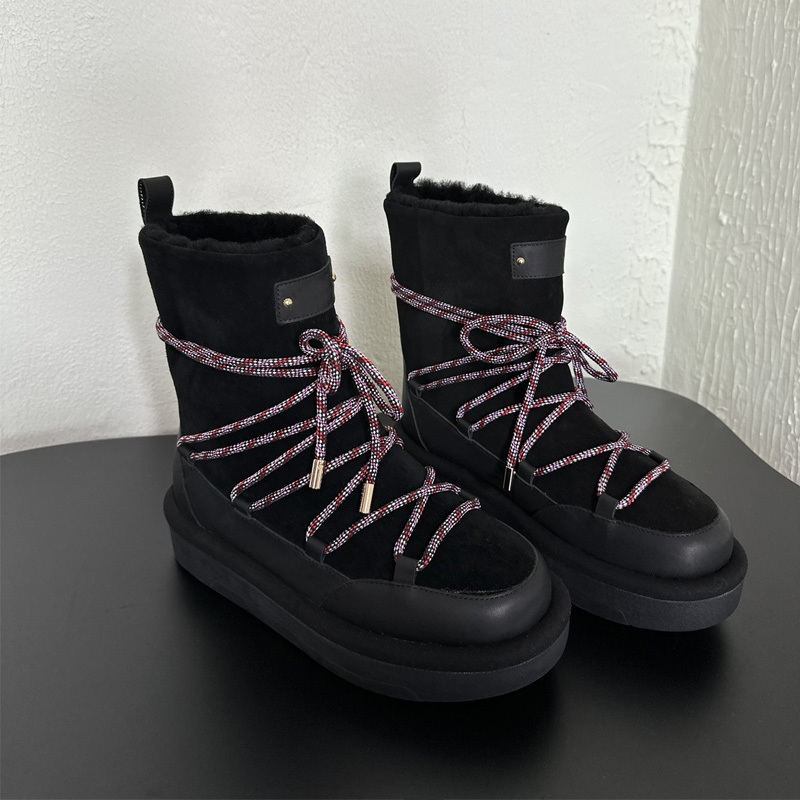 Winter Warm Women Boots Classic Style Martin Fashion Booties Leather Suede With Wool 35-41 Withbox 672
