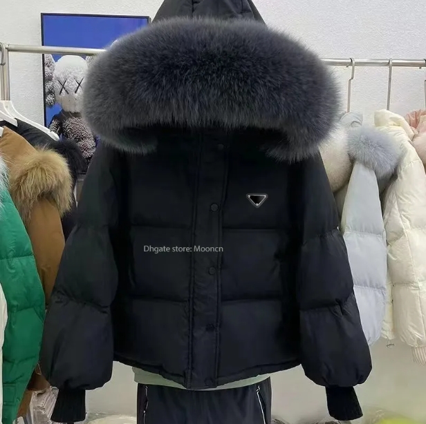 designer down jackets womens puffer jacket big fox fur collar embroidered hooded coat warm winter jacket womens designer puffer jackets-image-840383326