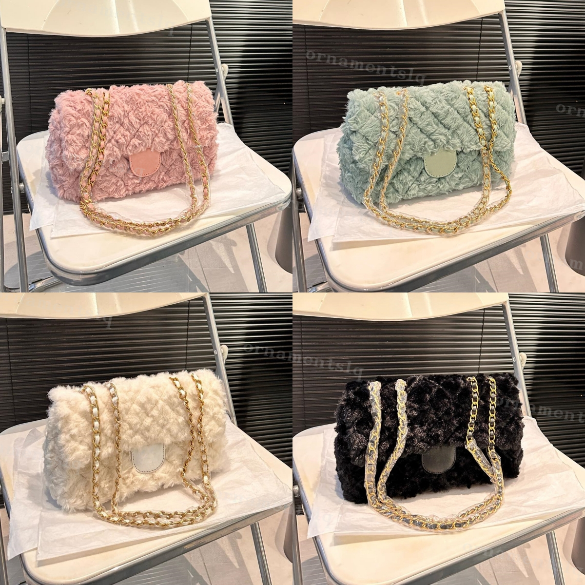 Classic Shoulder Bag Womens Designer Crossbody Bag Lamb Cashmere Fall/Winter Bag Fashion Casual Diamond Lattice Cute High Quality Small Fluffy Squar