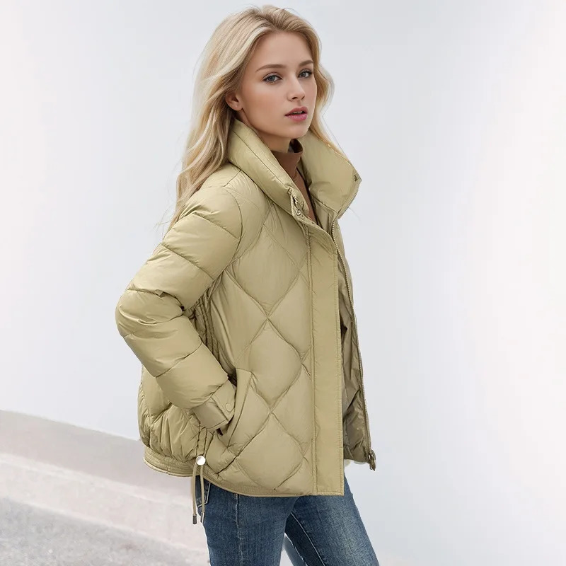 Yjkdyk Winter Femmes Veste en coton Femmes Couleur solide Coul High Couche épaissie du parc chaud Top Womens Vêtements d'hiver 241025