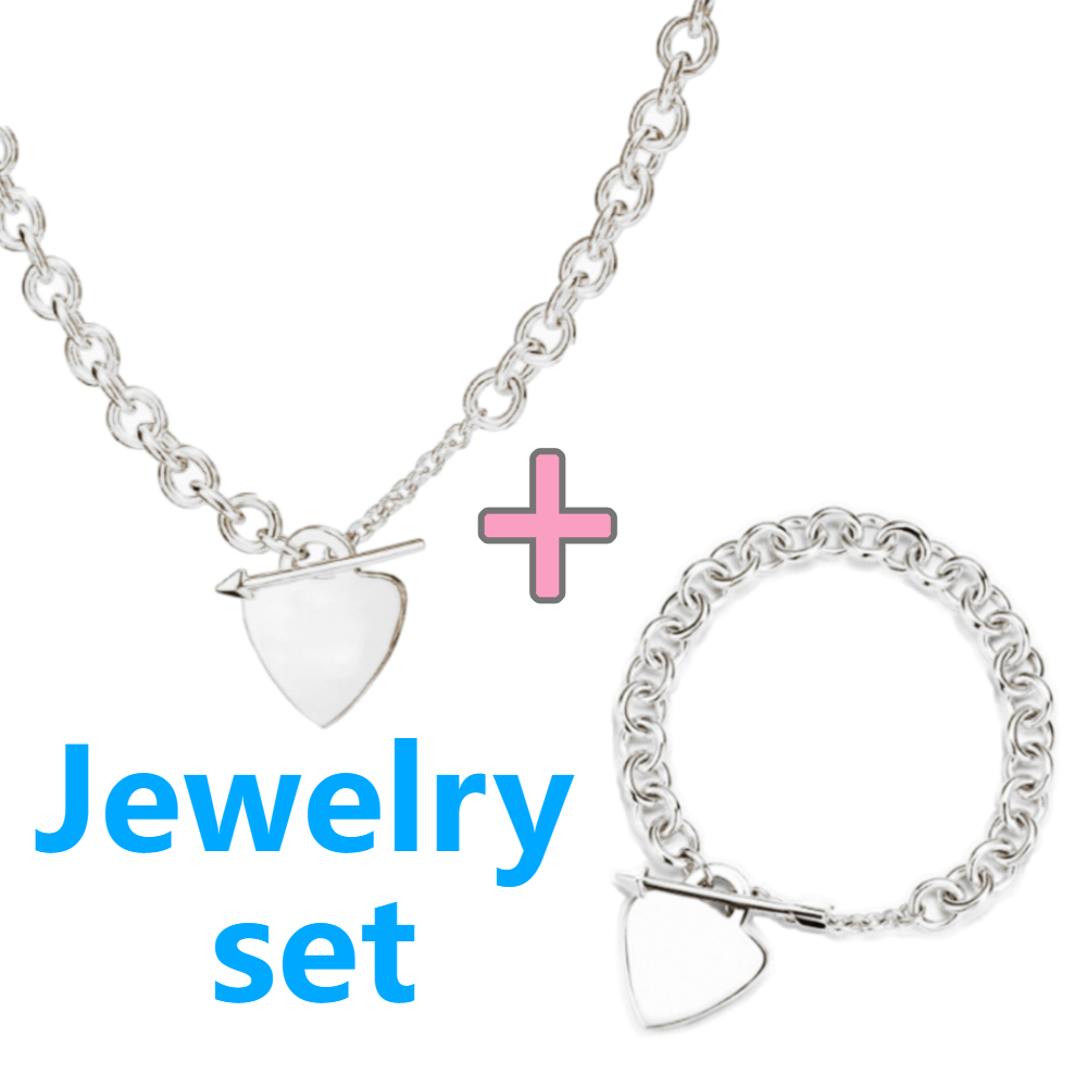 double heart necklace jewlery silver jewelry set 925 charm bracelet heart pendant necklace 925 sterling silver jewelry designer necklace and brac-image-1028408231
