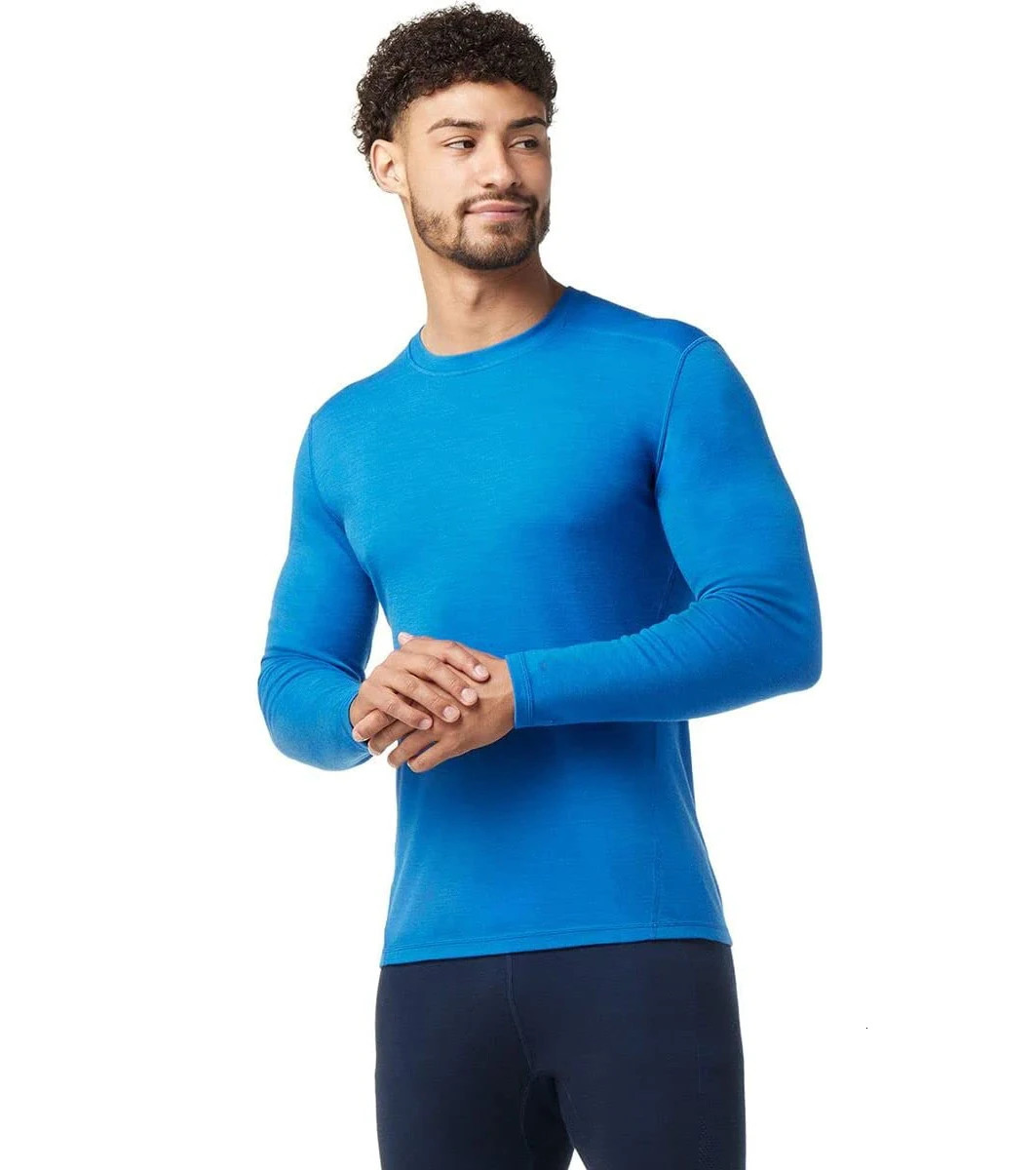 Mens mérinos en bas de laine 100% Mérino laine de laine Mens mérinos 180g chemise d'équipage ls sous-vêtements Top Daily Bâle 241025