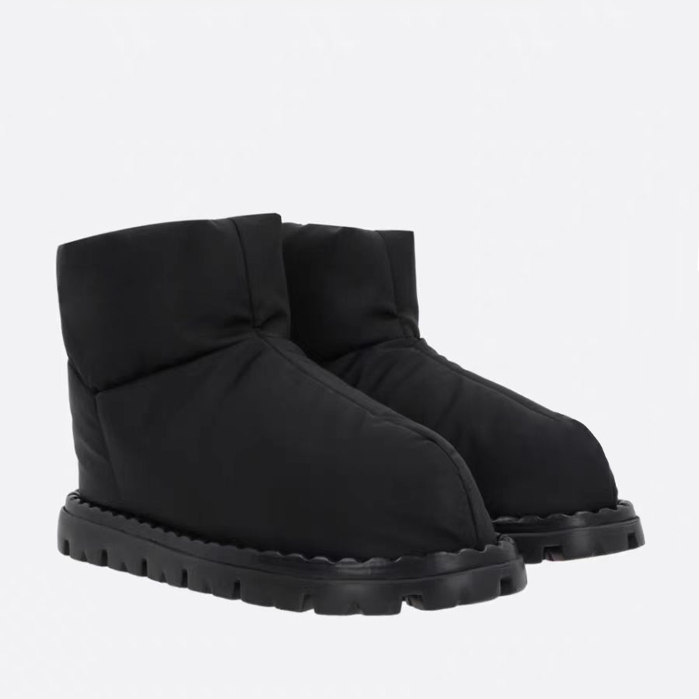 New Unisex Flat bottomed snow boots Waterproof nylon Eiderdown filling Slip-On Round toe Ankle Boots luxury designer Flat Casual boots factory fo