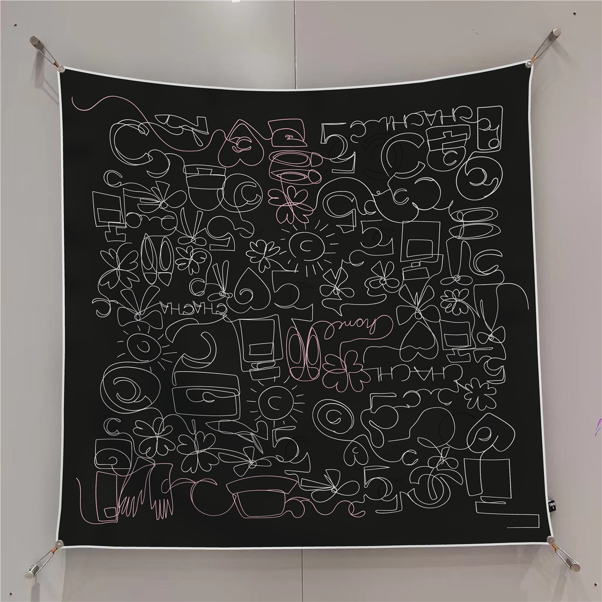 Black Silk Twill Scarf 90CM Square Hair Head Scarves Shawls Bag Bandanas Tops Summer Spring Accessories Female Foulard Femme Christmas gifts